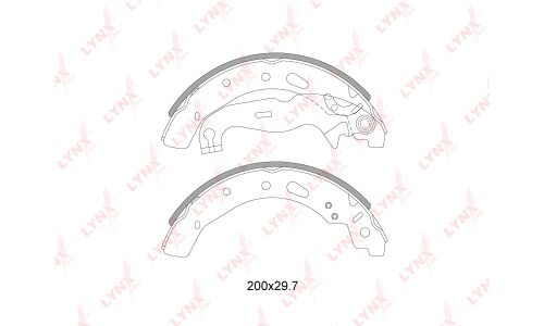 Колодки тормозные барабанные LYNXauto, комплект на ось (4 шт), арт. BS-3007