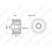 Муфта шкива генератора LYNXauto обгонная, арт. PA-1044
