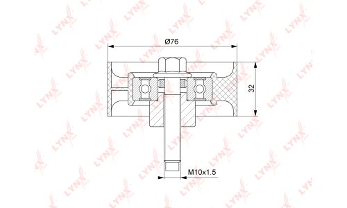 Ролик ремня ГРМ LYNXauto обводной, арт. PB-3142