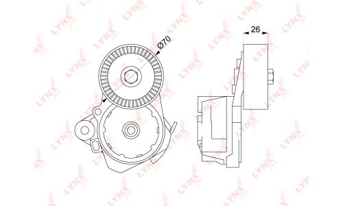 Натяжитель ремня навесного оборудования LYNXauto, арт. PT-3049