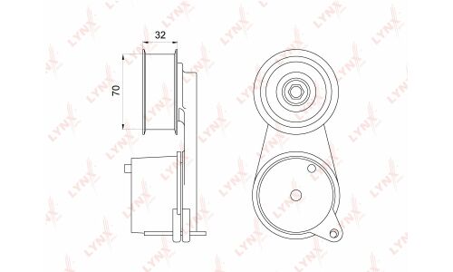 Натяжитель поликлинового ремня LYNXauto, арт. PT-3052