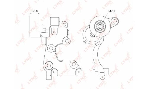 Натяжитель поликлинового ремня LYNXauto, арт. PT-3227