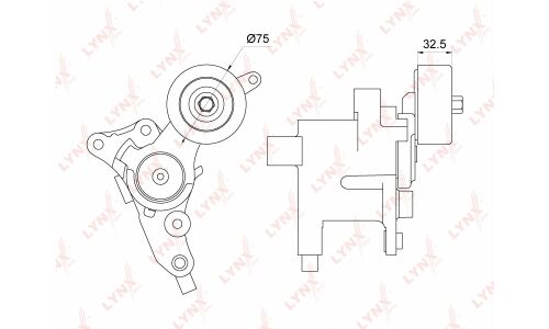 Натяжитель поликлинового ремня LYNXauto, арт. PT-3228