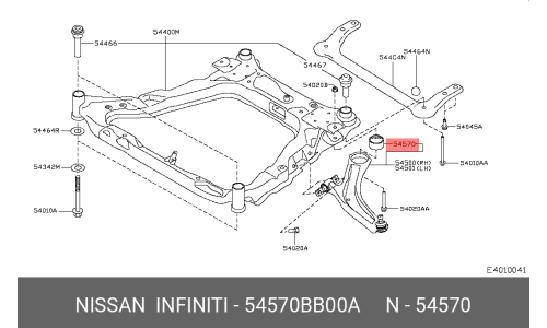 Сайлентблок Nissan, арт. 54570BB00A