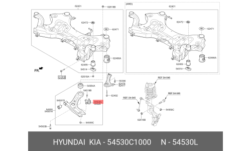Опора шаровая Hyundai/Kia, передняя, левая, арт. 54530-C1000