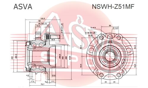 Ступица колеса Asva, арт. NSWH-Z51MF