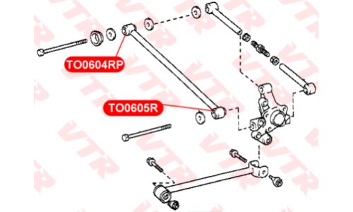Плавающий сайлентблок поперечной тяги задней подвески VTR, арт. TO0605RB