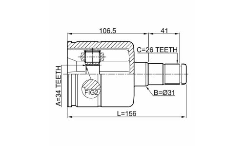 ШРУС Febest, внутренний, арт. 2311-TATLH