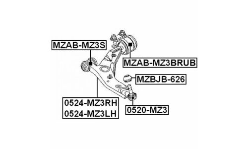 Сайлентблок Febest, арт. MZAB-MZ3BRUB