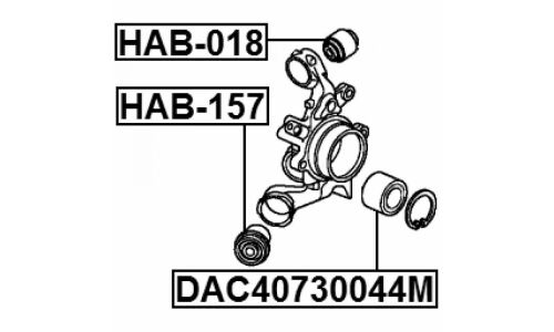 Подшипник ступицы Febest, арт. DAC40730044M