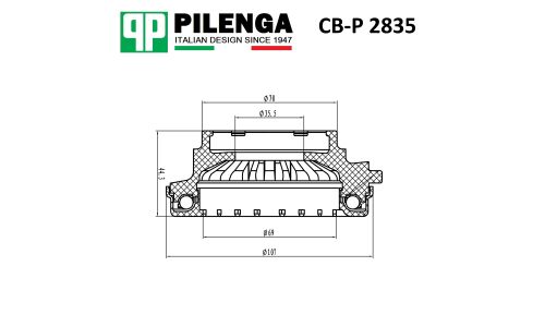 Опора амортизатора Pilenga передняя, правая/левая, арт. CB-P 2835