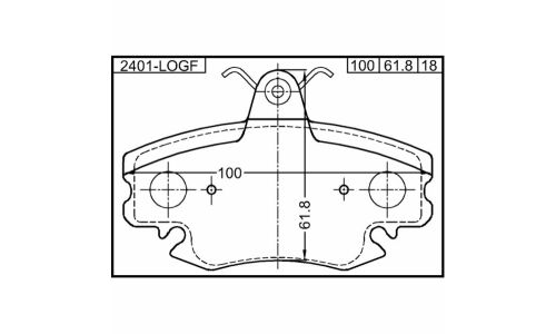 Колодки тормозные дисковые Febest, передние, комплект на ось (4 шт), арт. 2401-LOGF