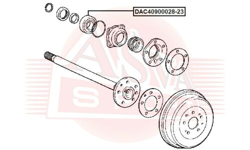 Подшипник ступицы колеса Asva, арт. DAC40900028-23