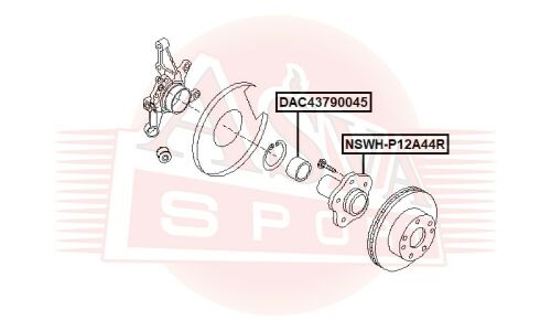 Подшипник ступицы колеса Asva, арт. DAC43790045