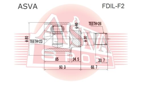 ШРУС внутренний | перед лев Asva, арт. FDIL-F2