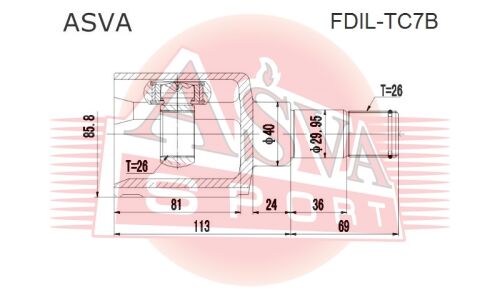 ШРУС Asva, передний, левый, внутренний, арт. FDIL-TC7B