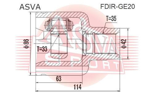 ШРУС Asva, передний, правый, внутренний, арт. FDIR-GE20