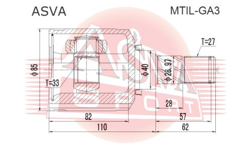 ШРУС Asva, передний, левый, внутренний, арт. MTIL-GA3