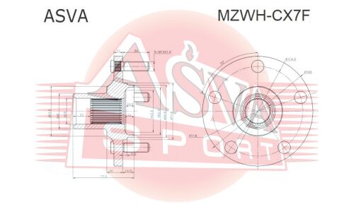 Ступица колеса Asva, передняя, арт. MZWH-CX7F