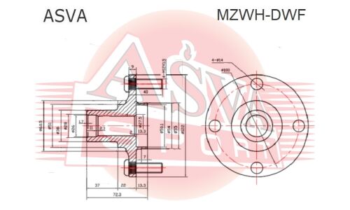 Ступица колеса Asva, передняя, арт. MZWH-DWF