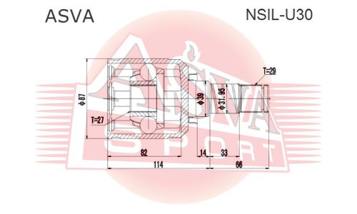 ШРУС Asva, передний, левый, внутренний, арт. NSIL-U30