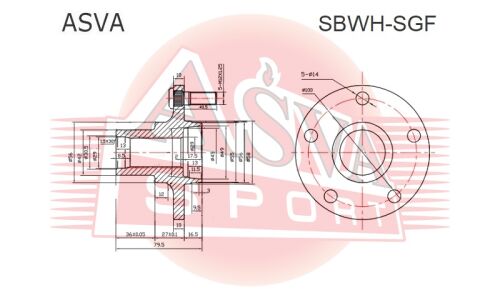 Ступица колеса Asva, передняя, арт. SBWH-SGF