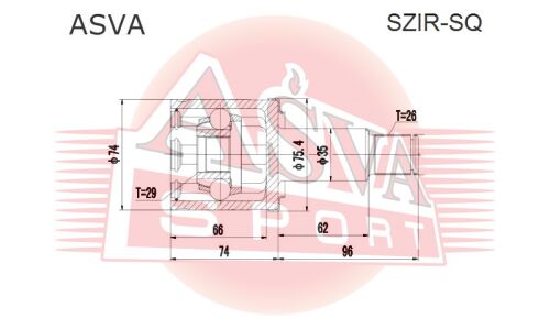 ШРУС Asva, внутренний, арт. SZIR-SQ