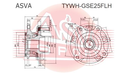 Ступица колеса Asva, арт. TYWH-GSE25FLH