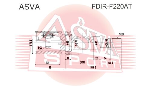 ШРУС внутренний | перед прав Asva, арт. FDIR-F220AT