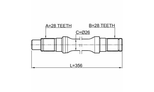 Полуось Febest, передняя, левая, арт. 0512-BT50LH