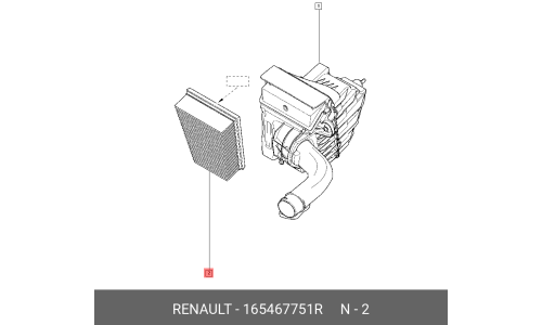 Фильтр воздушный Renault, арт. 165467751R