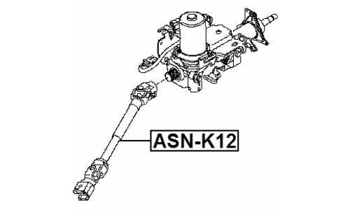 Вал карданный рулевой Febest, нижний, арт. ASN-K12