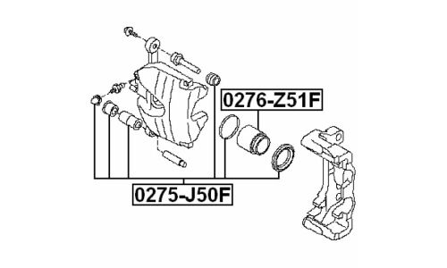 Ремкомплект тормозного суппорта Febest, арт. 0275-J50F