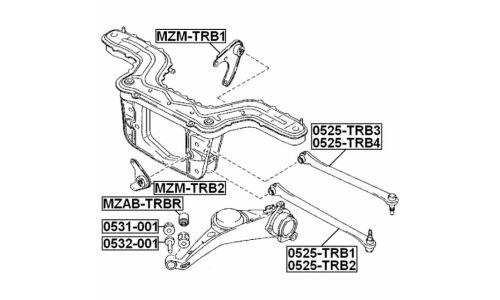 Гайка-эксцентрик Febest 0531-001, для Mazda/Ford (OEM 6L8Z-5K751-AB, EF91-28-473C)