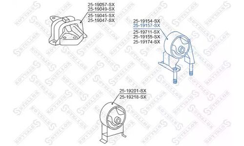 Подушка двигателя задняя Stellox, арт. 25-19157-SX