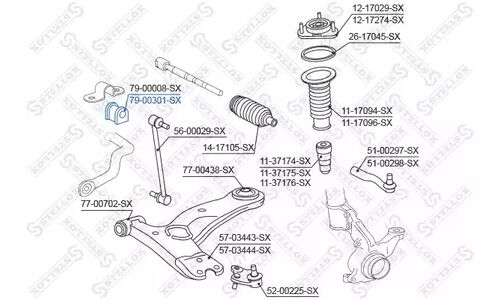Втулка стабилизатора Stellox, арт. 7900301SX