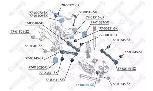 Сайлентблок рычага подвески Stellox, арт. 77-00949-SX