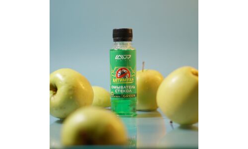 Стеклоомывающая жидкость Lavr Green Concentrate «Антимуха», летняя, концентрат, с ароматом яблока, бутылка 120мл, арт. Ln1220