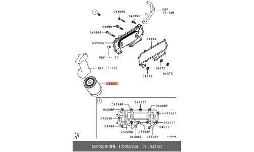 Фильтр масляный Mitsubishi, арт. 1230A154