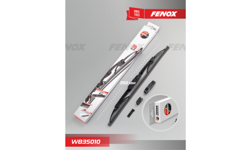 Щётка стеклоочистителя Fenox 350мм (14") каркасная, летняя, крепление J-Hook, 1 шт, арт. WB35010
