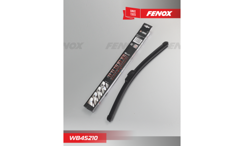 Щётка стеклоочистителя Fenox Evolution 450мм (18") бескаркасная, всесезонная, с графитовым напылением, со спойлером, для леворульных авто, крепление J-Hook, 1 шт, арт. WB45210