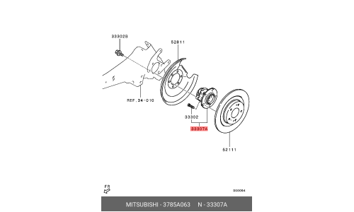Ступица колеса Mitsubishi, задняя, левая, арт. 3785A063