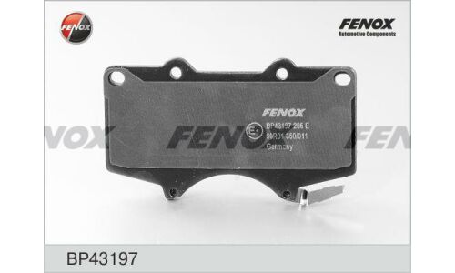 Колодки тормозные дисковые Fenox, комплект на ось (4 шт), арт. BP43197