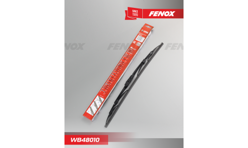 Щётка стеклоочистителя Fenox 480мм (19") каркасная, летняя, крепление J-Hook, 1 шт, арт. WB48010