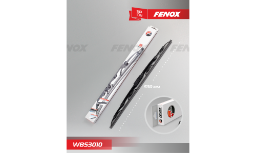 Щётка стеклоочистителя Fenox 530мм (21") каркасная, летняя, крепление J-Hook, 1 шт, арт. WB53010