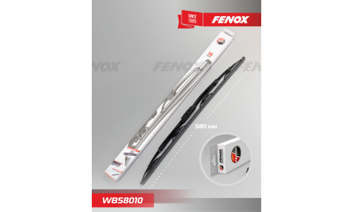 Щётка стеклоочистителя Fenox 580мм (23") каркасная, летняя, крепление J-Hook, 1 шт, арт. WB58010