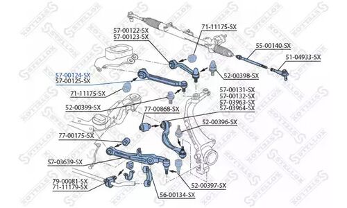 Рычаг верхн. пер. л. Audi A6 all 04> | перед лев Stellox, арт. 57-00124-SX