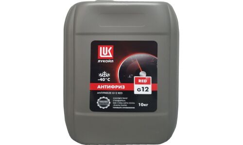 Антифриз Лукойл, OAT, G12, красный, -40°C, 10кг, арт. 227390