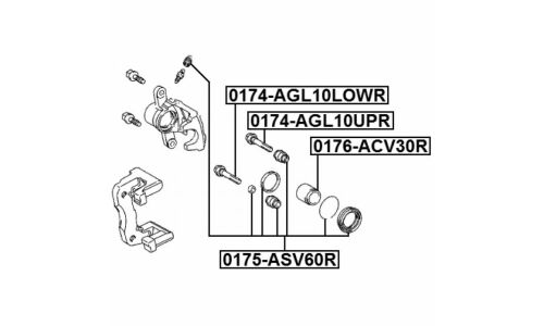 Направляющая тормозного суппорта Febest, задняя, арт. 0174-AGL10UPR