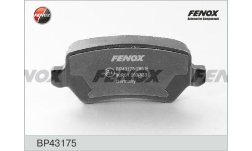 Колодки тормозные дисковые Fenox, задние, комплект на ось (4 шт), арт. BP43175